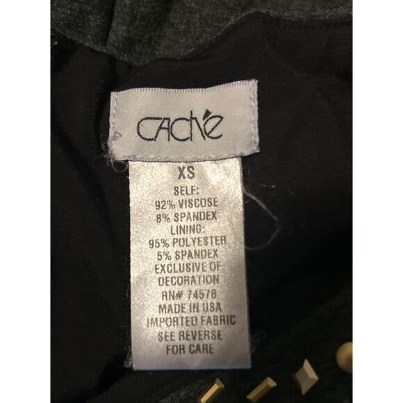 GUC Cache Women's Long Sleeve Stud Trimmed Dress Back Zipper Gray Size XS - Picture 4 of 6